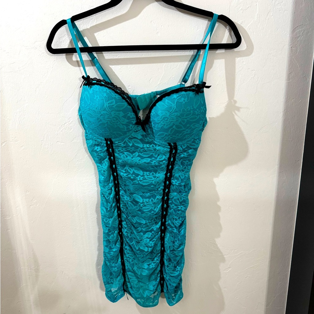 Turquoise and black lingerie size medium